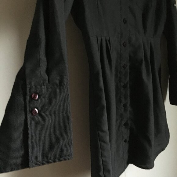 Point Zero Nicole Benisti Gothy Punk Button Down Tunic Shirt Dress - Picture 10 of 15